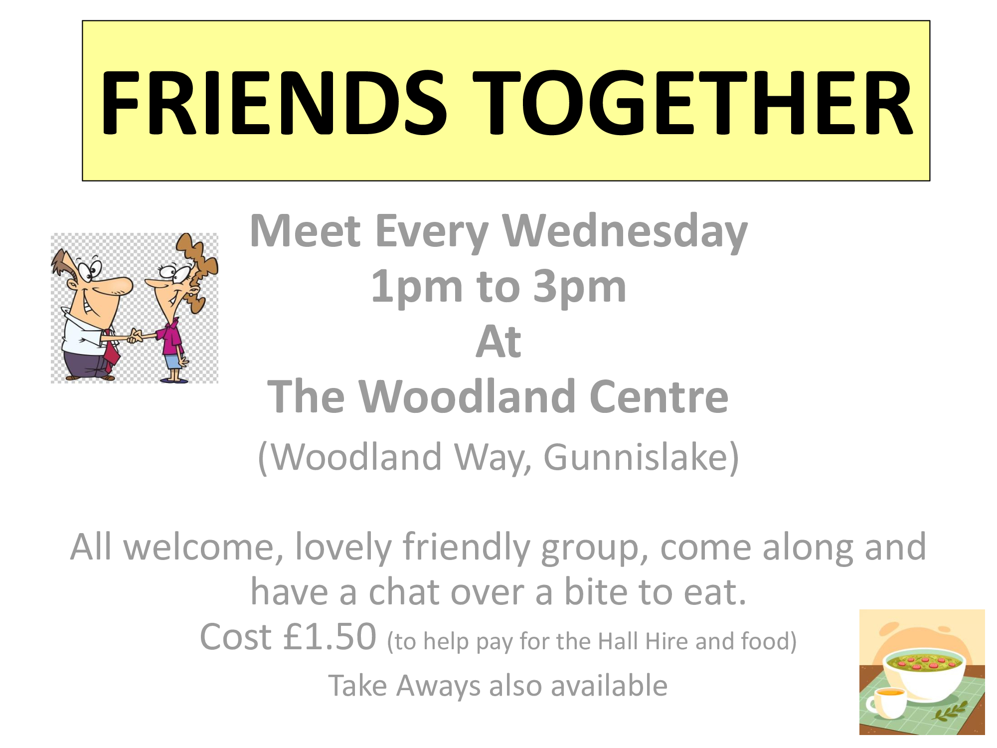 Friends Together weekly lunch club at The Woodland Centre